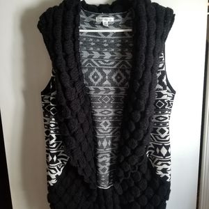 Black & White Boho Sweater Vest
